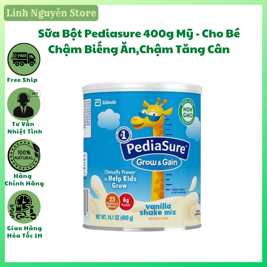 Sữa Bột Pediasure Cho Bé Chậm Biếng Ân, Chậm Tăng Cân của Mĩ 400g