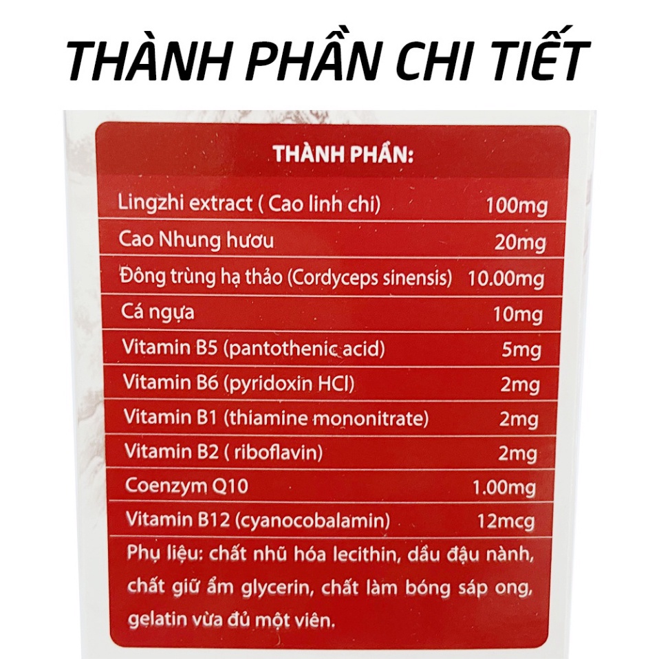 Cao đông trùng hạ thảo, cao nấm linh chi tăng sức khỏe, tăng sức đề kháng - 30 viên