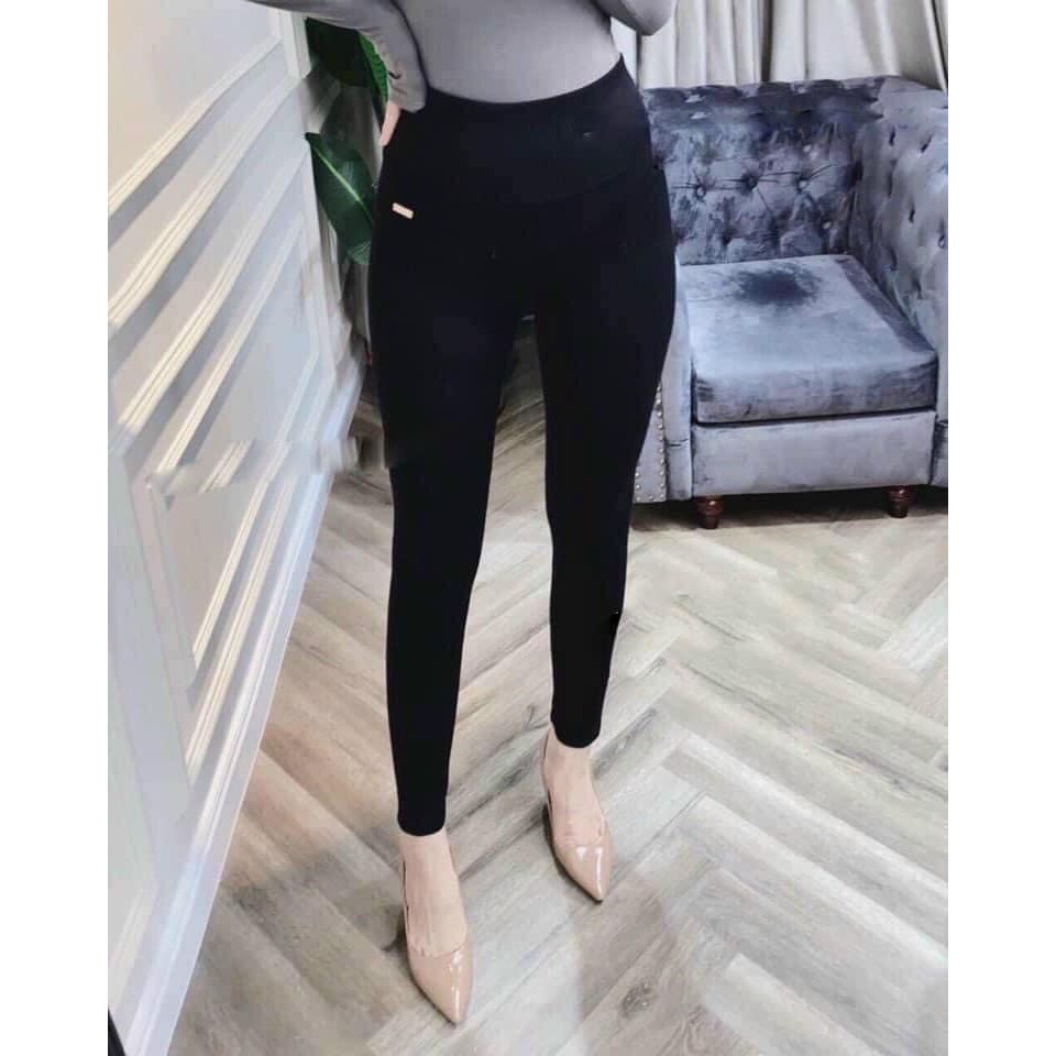 Quần legging nữ dài dáng skinny lưng cạp cao giữ nhiệt leggin thun om bó vải dày dặn Q-08