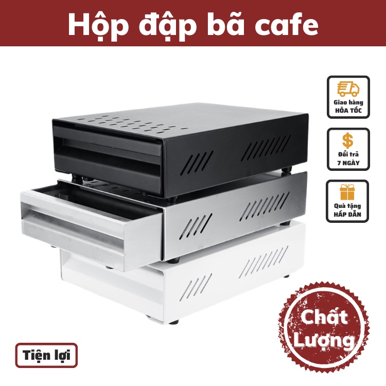[Chính hãng] Dụng cụ pha chế hộp đập bã cafe chất liệu thép không gỉ tiện lợi ngăn kéo thép có thể ra kéo vào