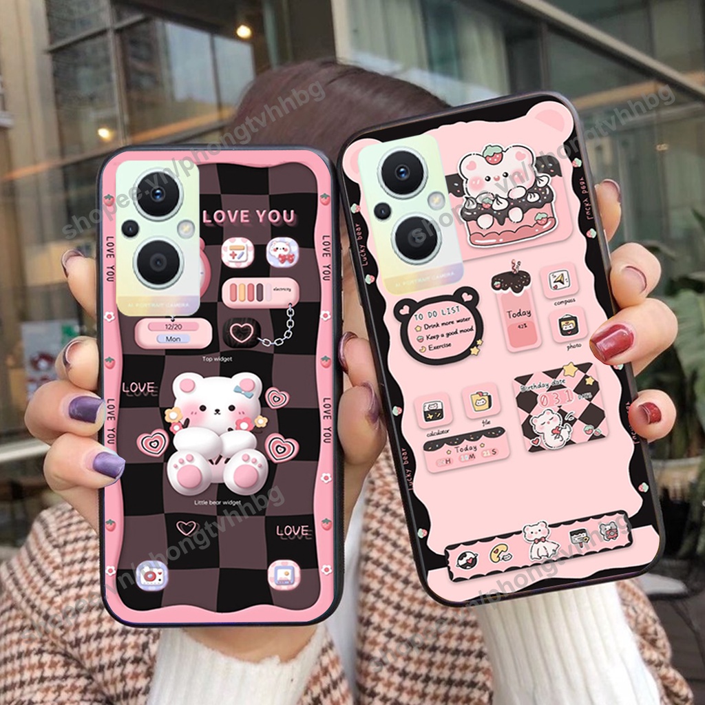 Ốp lưng Oppo Reno7 /  Reno 7Z 5G / Reno 7 gấu,thỏ trắng , đồng hồ dễ thương cute cực đẹp