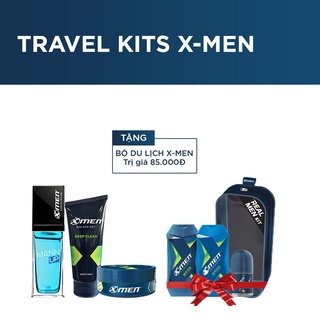 Bộ sản phẩm: Nước hoa hằng ngày X-Men Mannup 50ml + Sữa rửa mặt 50g + Wax vuốt tóc 22g (Tặng bộ du lịch Travel Kits)