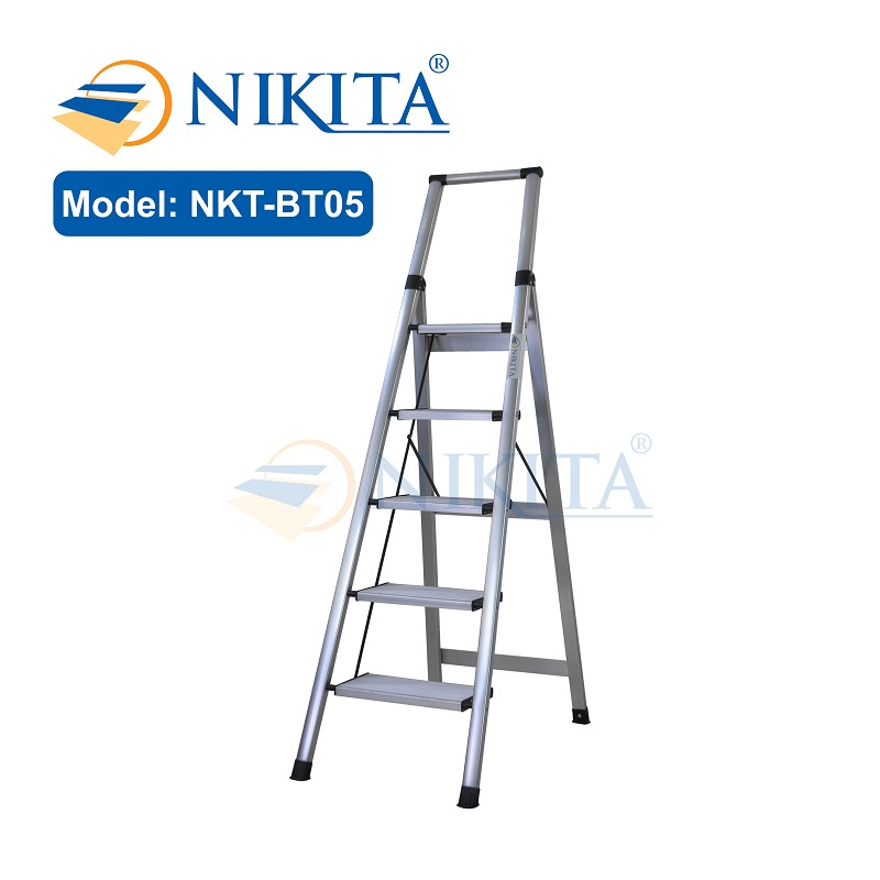 Thang ghế tay vịn gia đình xếp gọn, bậc thang to kèm tay vịn đảm bảo an toàn - Hàng chính hãng NIKITA