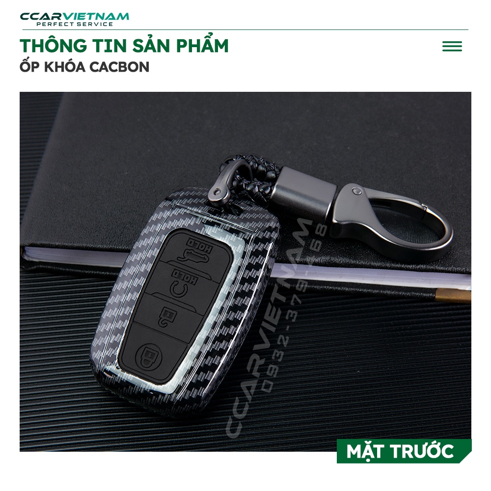 [Ảnh Thật] Ốp Chìa Khóa KIA Sonet, Seltos 2022, 2023 (Mẫu 4 Nút) - Bọc Khóa Vân Carbon Cao Cấp Cho Ô Tô