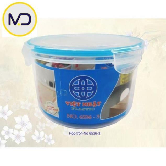 [Kho sỉ]  Bộ 3 Hộp Đựng Đồ Ăn Hình Tròn – hộp chia thực phẩm Việt Nhật 6536