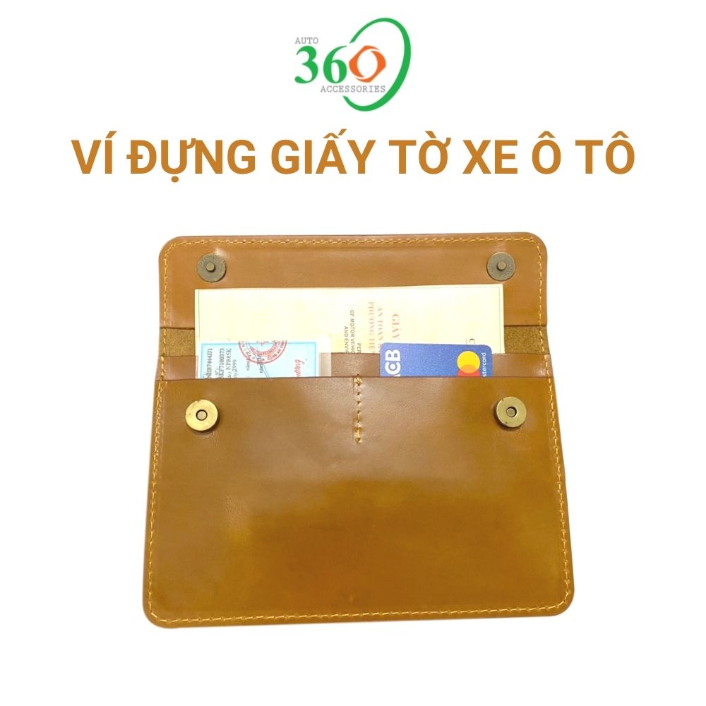 Ví đựng giấy tờ xe ô tô ví da đựng đăng kiểm cavet bảo hiểm thẻ ngân hàng card visit
