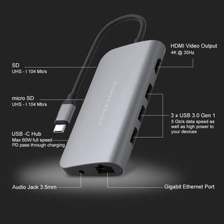 Cổng chuyển HyperDrive Power 9in1 Usb - C for Macbook, Ultrabook