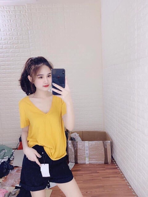 Áo Phông Giấy Chất Đẹp (Áo Thun Cổ Tim)