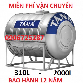 Bồn nước, téc nước nằm inox304 Tân á , bảo hành 12 năm