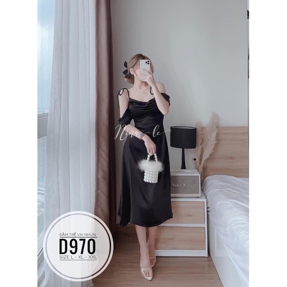 BIGSIZE MINSTORE.VN Bigsize Đầm trễ vai nhún D970