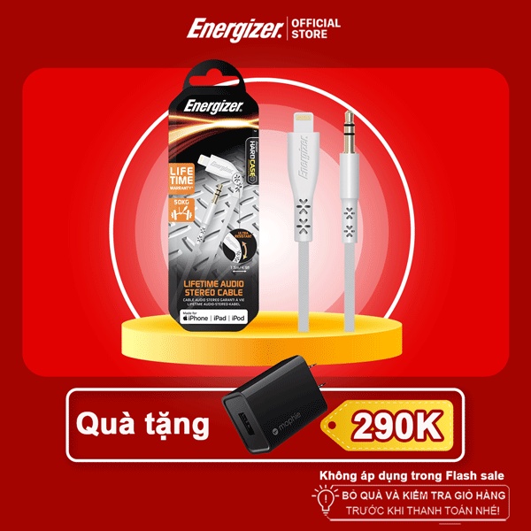 Cáp Lightning LW Audio Energizer màu trắng - C41EUJALIHT