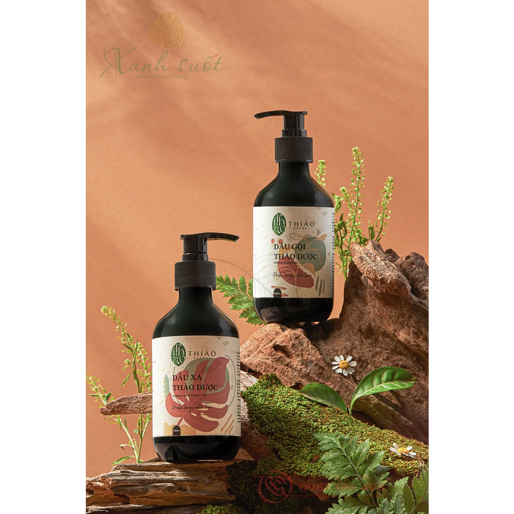 [ThiẢo Herbal] Gội Đầu Thảo Mộc- Dễ Gội, Thơm Tóc, Đậm Hương Nhu, Vỏ Bưởi,Dưỡng Tóc Suôn Mượt- Herbal Shampoo [Xanh Suốt