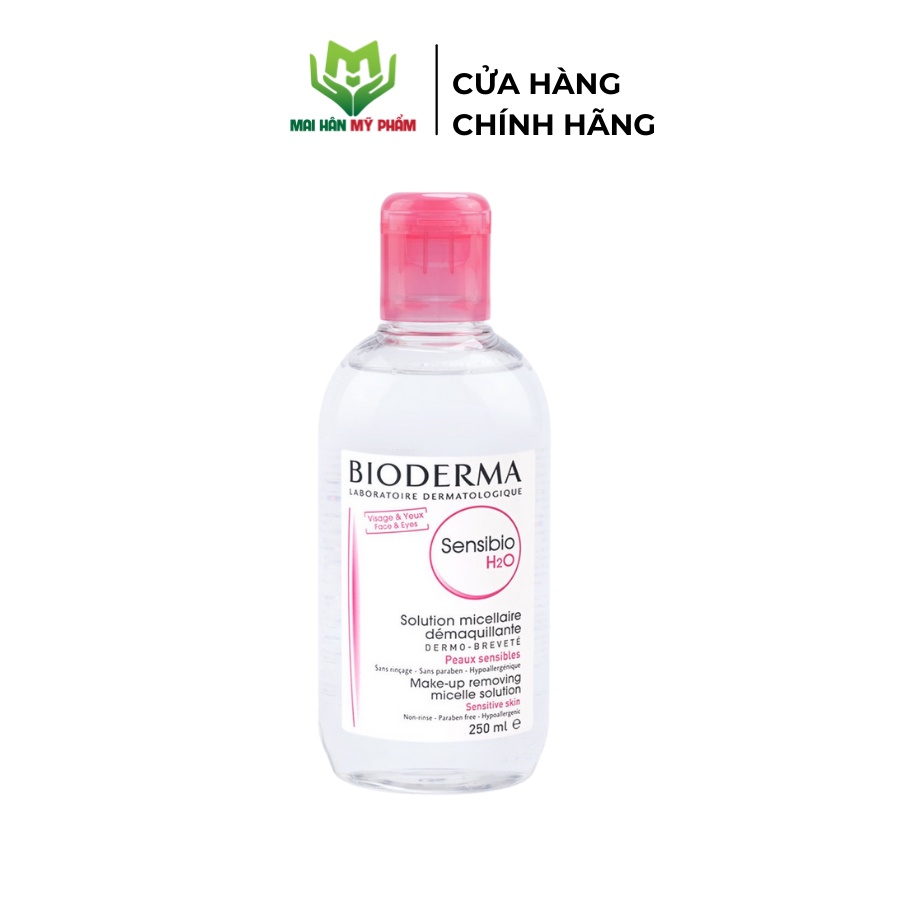 Bộ đôi nước tẩy trang làm sạch micellar cho da nhạy cảm Bioderma Sensibio H2O 250ml và kem dưỡng giảm bọng mắt 15ml