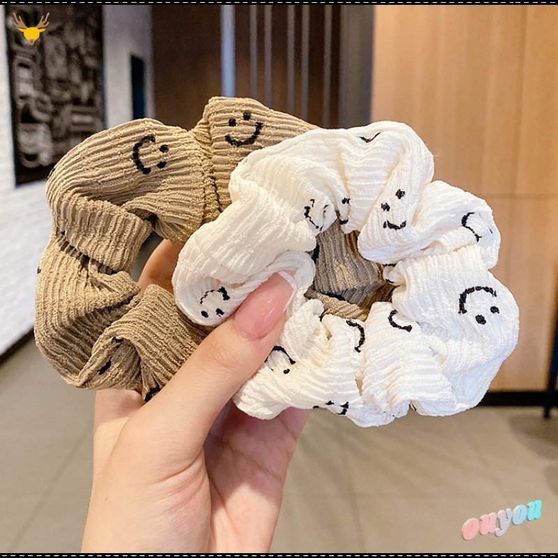 Dây Buộc Tóc Co Giãn Hình Mặt Cười Thời Trang Cho Nữ