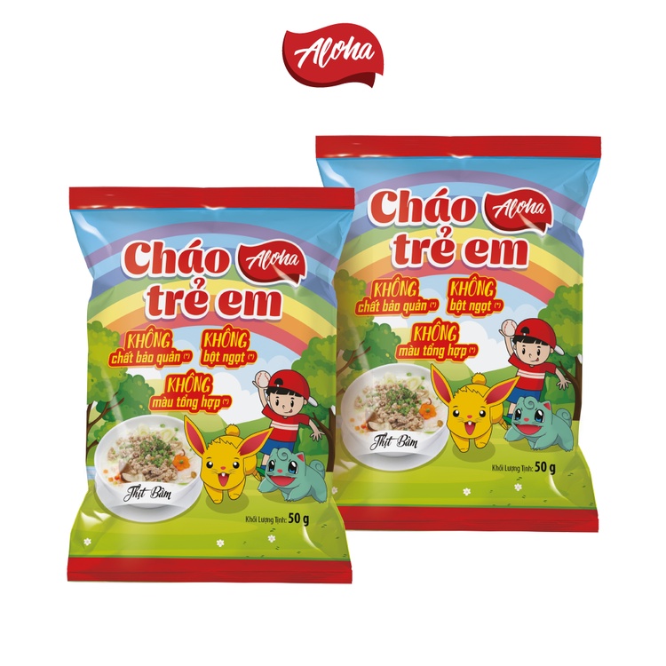 - Cháo ăn liền vị Thịt Bằm dành cho Bé ăn dặm Aloha  - Gói 50gr