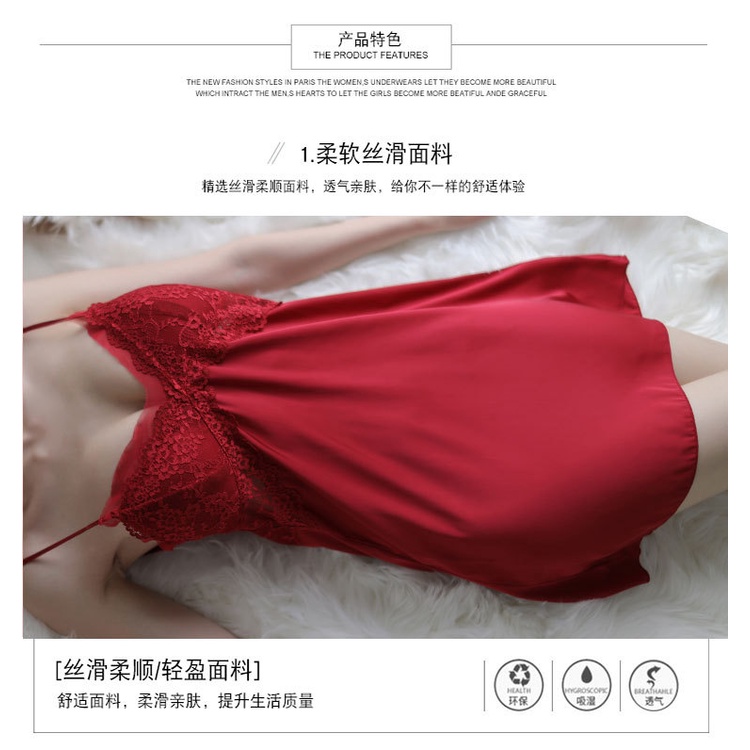Váy ngủ sexy quyến rũ lụa pha ren kèm đệm ngực đầm ngủ 2 dây E1263