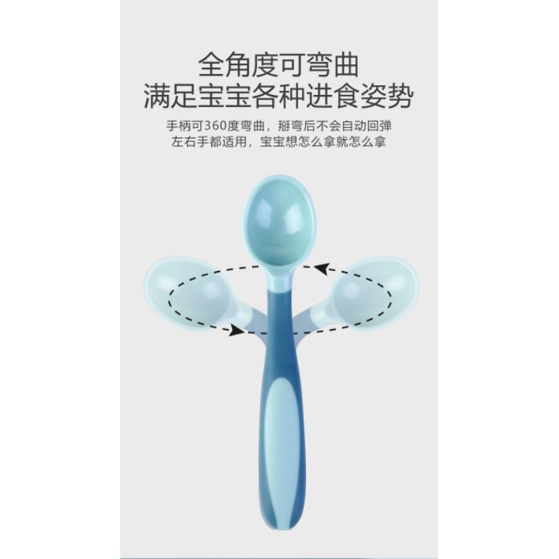 Thìa tập xúc, Bộ thìa dĩa ăn dặm silicon