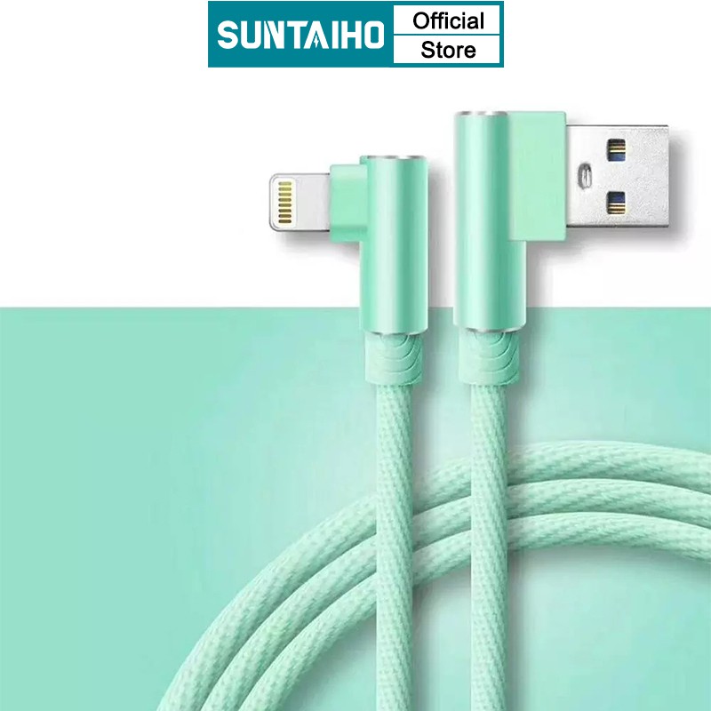 Dây Cáp Sạc SUNTAIHO Hỗ Trợ Sạc Nhanh 2A Đầu Usb 90 Độ Cho Iphone Xs Max Xr X 6s 7 8 Plus