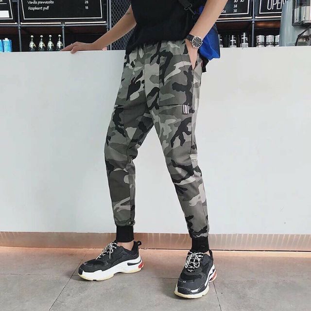 @ ak323 Quần jogger nam nữ vân bộ đội cực chất