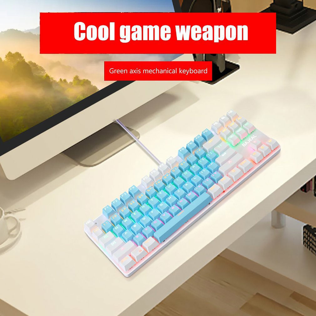 Bàn phím chơi game cơ học K100 87 Phím Game Chuyển đổi màu xanh lam cho game thủ chuyên nghiệp