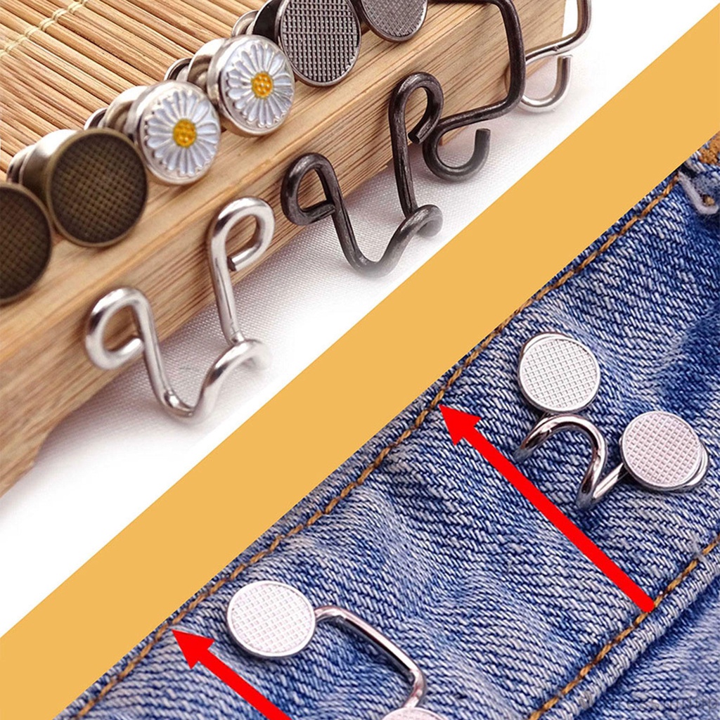 Bộ nút lưng quần jean hỗ trợ điều chỉnh bằng kim loại sử dụng lâu bền