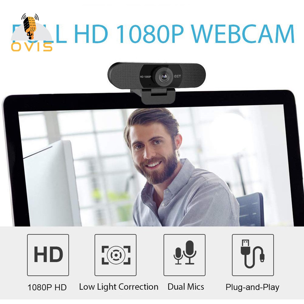 Webcam họp trực tuyến góc siêu rộng, fullHD, tự động lấy nét, căn chỉnh độ sáng | Emeet C960 | BigBuy360 - bigbuy360.vn
