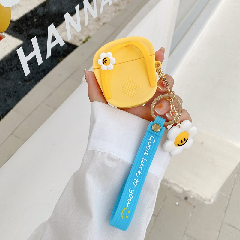 Vỏ Bảo Vệ Hộp Sạc Tai Nghe Airpods 3 Pro 2 1 3D Bằng Silicon Hình Dép Hoa Cúc Độc Đáo Dễ Thương Chống Rơi