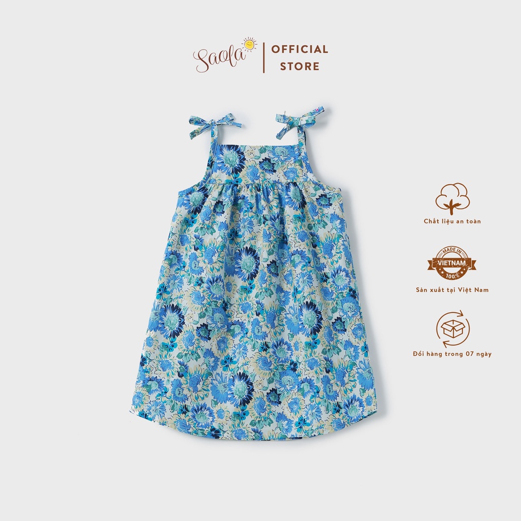 Váy Bé Gái Maxi Mùa Hè Chất Liệu Cotton Họa Tiết Hoa Nhí Dễ Thương SAPPHIRE DRESS DRC035 SAOLA KIDS CLOTHING