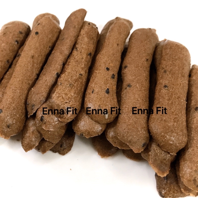 Bánh quy lưỡi mèo nguyên cám mè đen mix vị không đường 500g- Enna healthy food