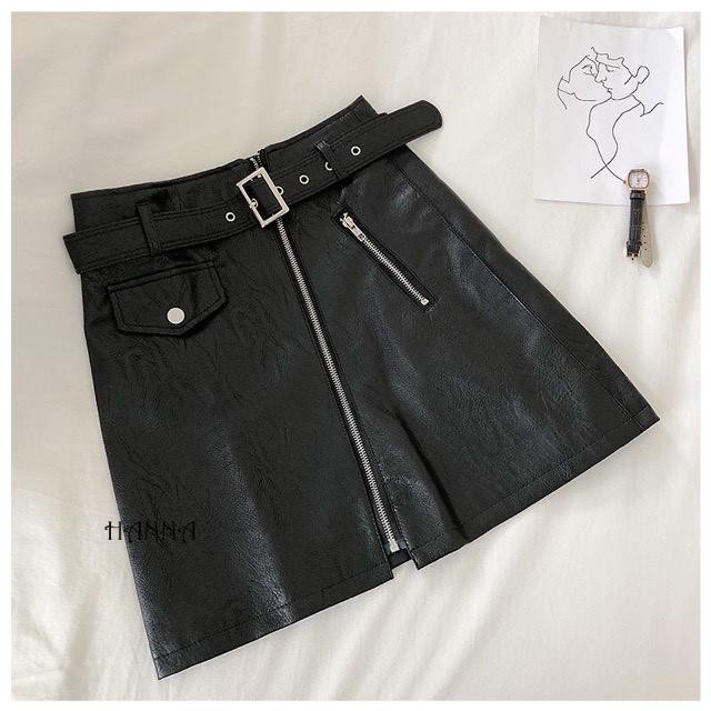 Chân Váy Chữ A, Chân Váy Da Cạp Cao Túi Nắp Khóa Kéo Có Quần Trong, Kèm Belt Hàng Quảng Châu Cao Cấp Trẻ Trung | Hanna | BigBuy360 - bigbuy360.vn