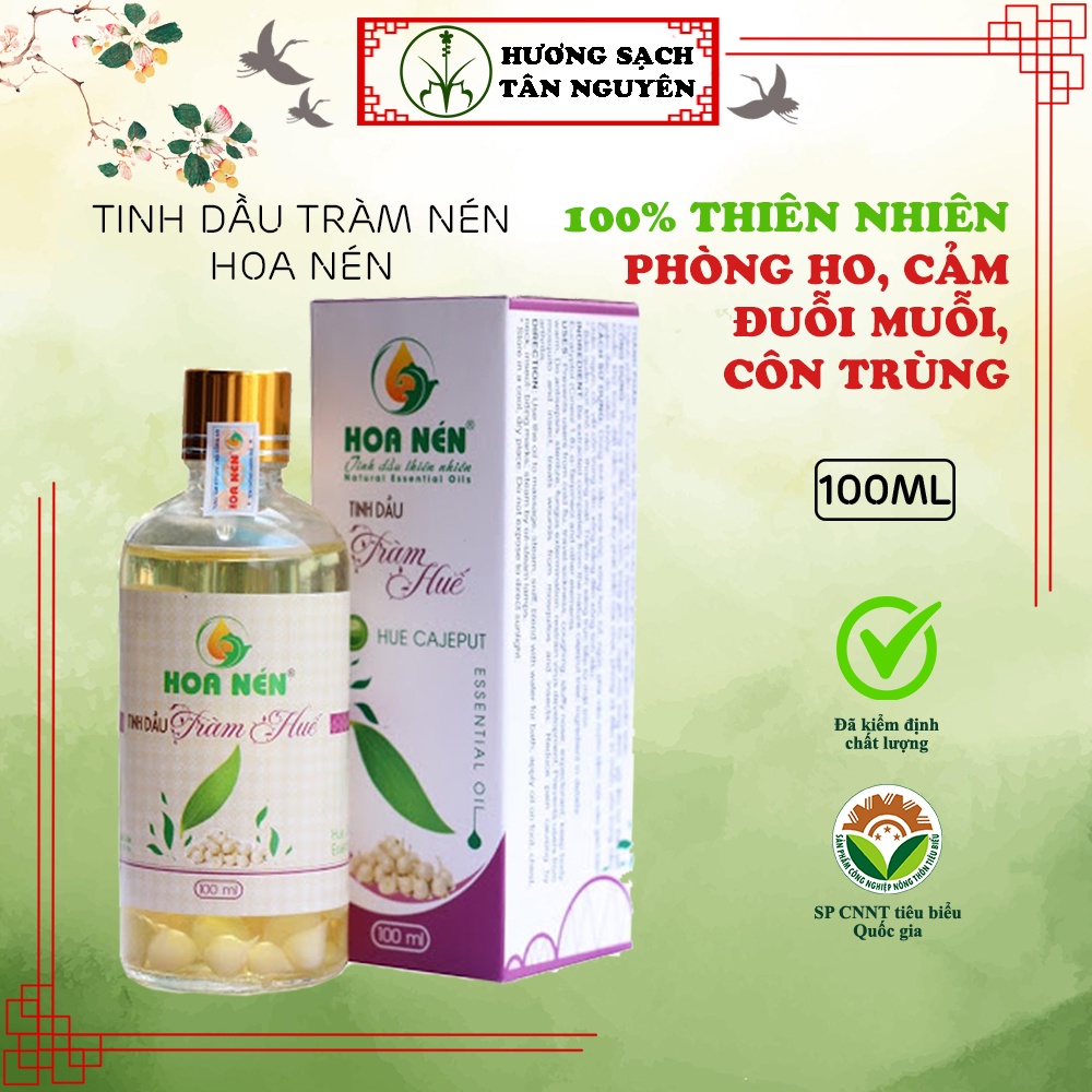 Tinh dầu tràm huế Hoa Nén, tinh dầu tràm nguyên chất, dầu tràm cho bé sơ sinh, giải cảm, xua đuổi côn trùng chai 100ml