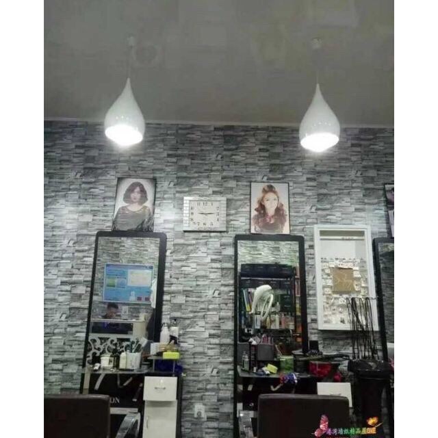 Decal 1m x 45cm Giấy dán tường decor gạch xám trắng BBC22