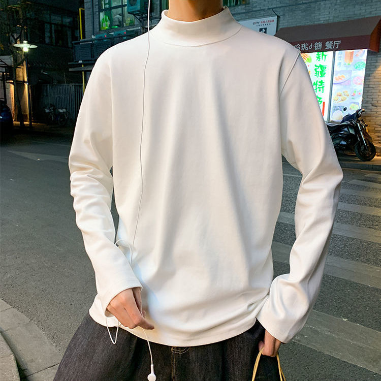 Áo Thun Tay Dài Cổ Cao Phối Nhung Cá Tính Cho Nam Size M-3Xl | BigBuy360 - bigbuy360.vn