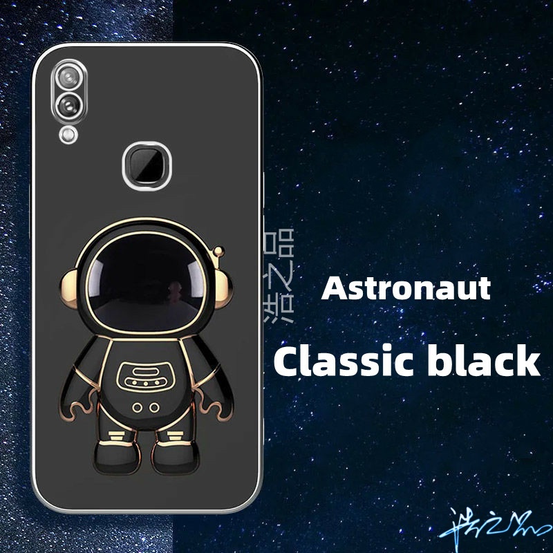 Ốp Điện Thoại Có Giá Đỡ Mạ Điện Hình Phi Hành Gia 6D Sáng Tạo Cho Vivo V11i V9 Y85 Case Y95 Y91 Y91i 2022