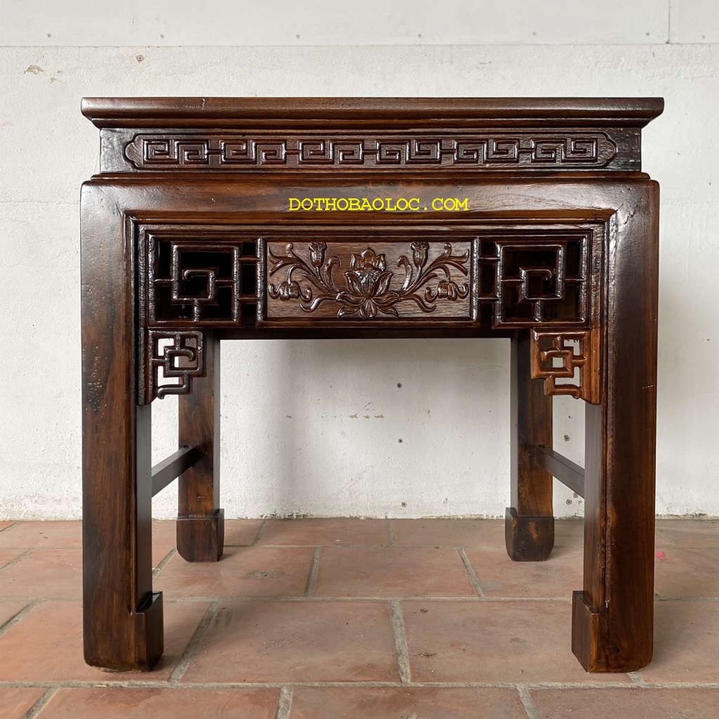Bàn thờ gia tiên gỗ muồng mẹ bồng con cao 1m27