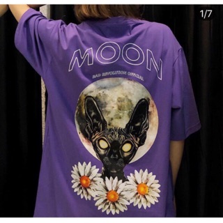 Áo thun form rộng dogs moon tím