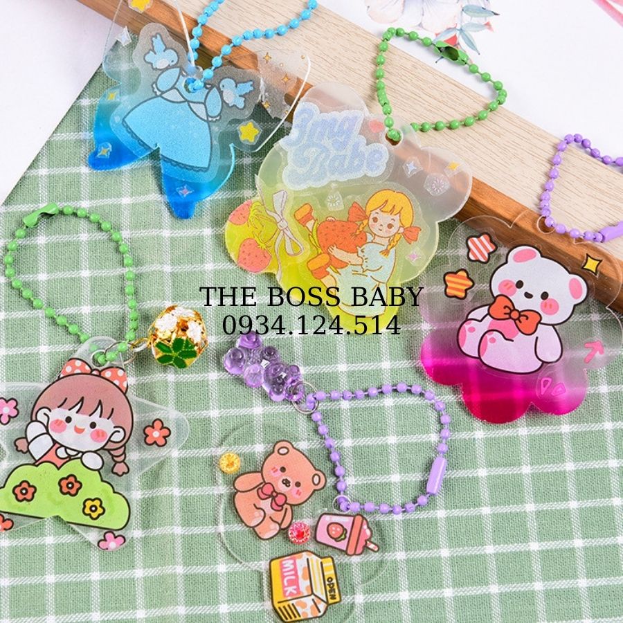 Tự Làm Móc Khóa Bằng Acrylic Trong Suốt Diy Có Kèm Sticker