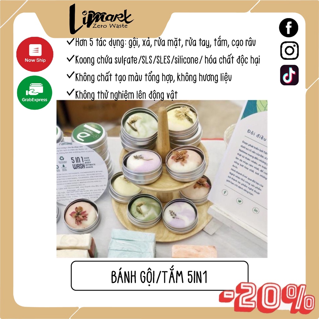 Bánh Gội/Tắm 5in1 Không Chứa Sulfate pH5 Cân bằng | BigBuy360 - bigbuy360.vn