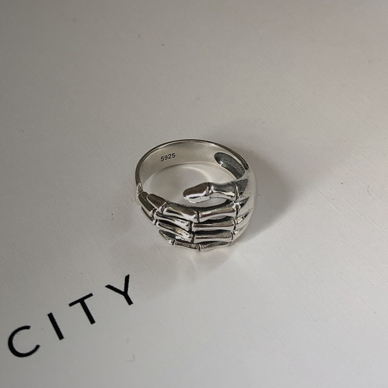 Nhẫn hình bàn tay xương 5 ngón phong cách cổ điển thời trang cá tính 19197