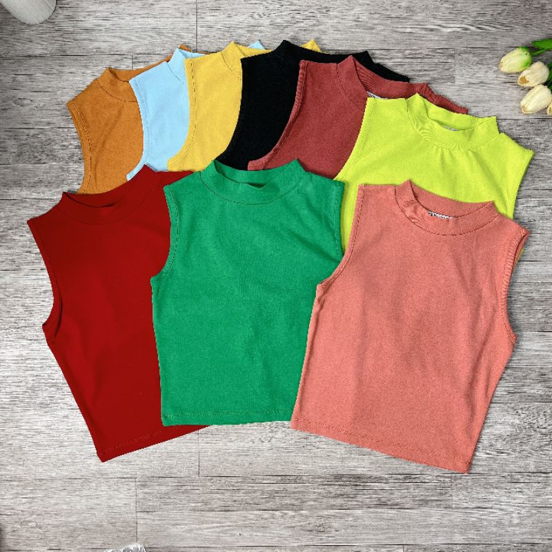 Áo Thun Ba Lỗ Cổ Lọ Chất Thun Bozip Xin xò, Áo Sát Nách Siêu Hách Dáng