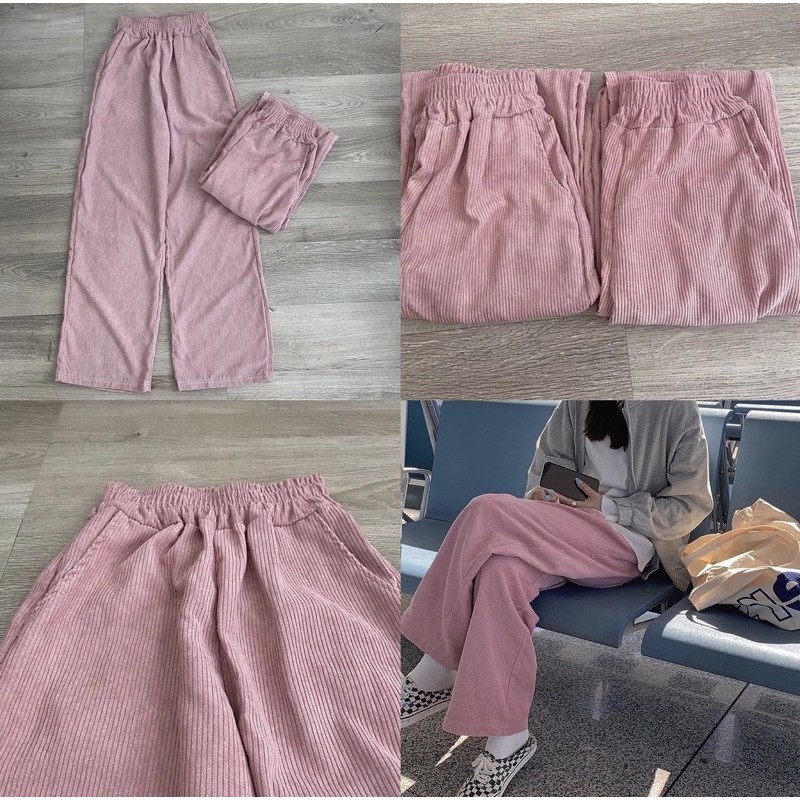 Quần nhung tăm ống suông phong cách Hàn Quốc | BigBuy360 - bigbuy360.vn