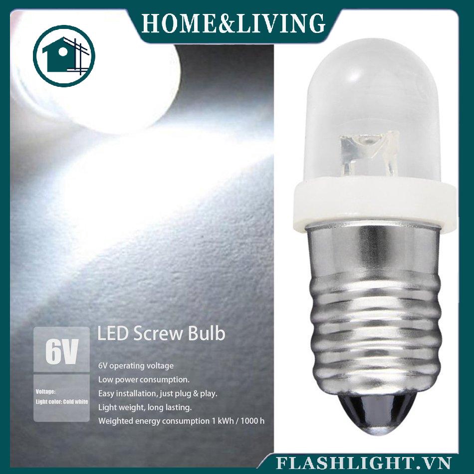 Bóng đèn LED E10 đế xoay ánh sáng trắng lạnh 6V DC