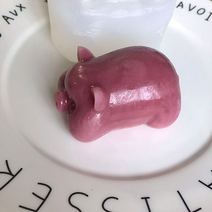 HCM - Khuôn silicon 3D hình Heo múp cute làm rau câu pudding, socola, fondant trang trí