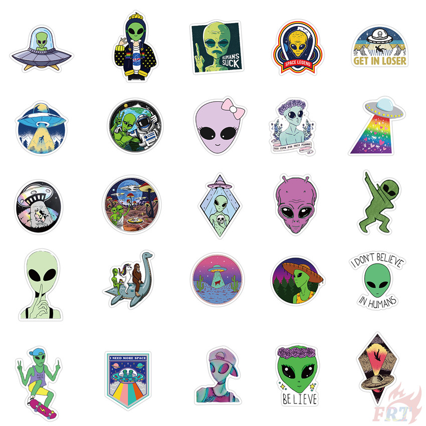Bộ 50 Miếng Dán Trang Trí Hình Nasa: Alien Ufo - Series 05 E.T Chống Thấm Nước Diy