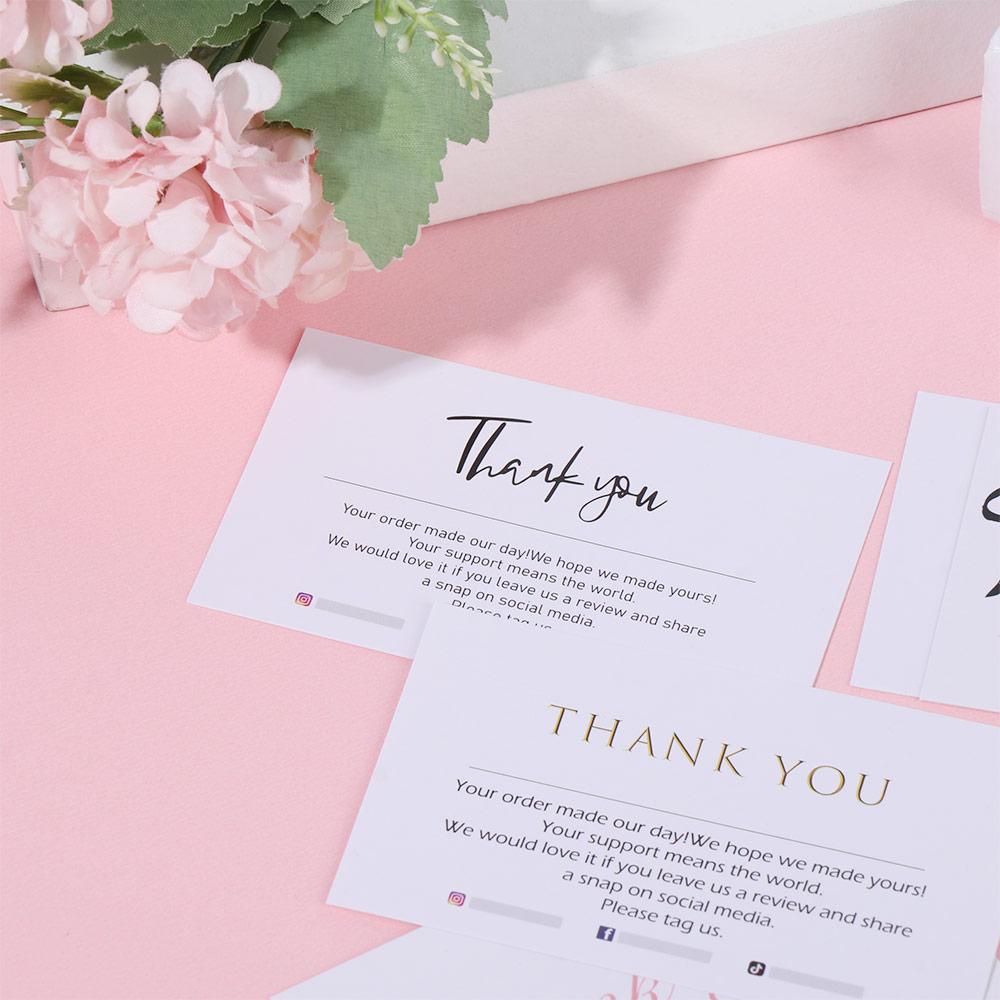 LEISURE Gói 30 Tấm Thiệp &quot;Thank You For Your Order&quot; Màu Nước Hồng