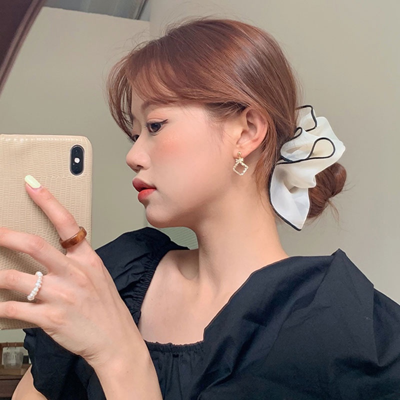 Dây buộc tóc nữ co giãn phối màu đơn giản thời trang