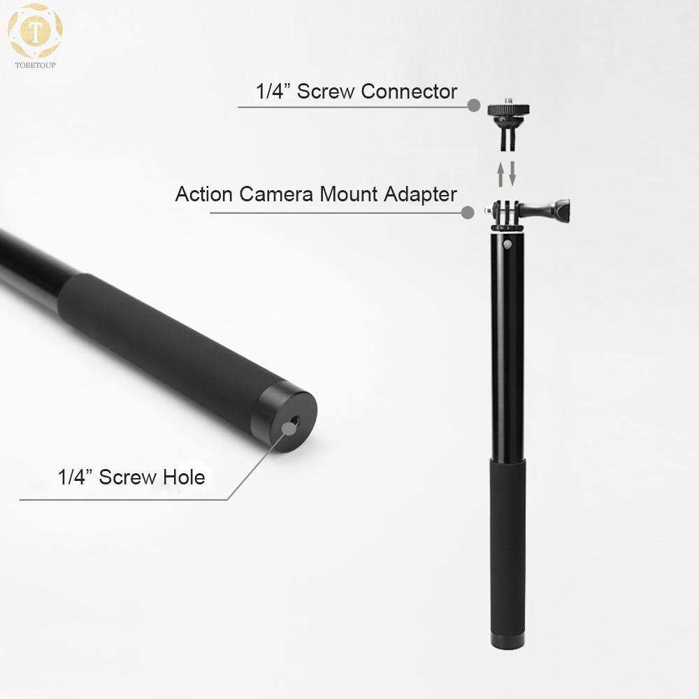 Shipped within 12 hours】 Sports Camera Selfie Stick Vlog Bracket Aluminum Alloy Max.150cm Extendable Length with 1/4 Inch Screw for Action Cameras Digital Cameras Smartphones Selfie Stick [TO]