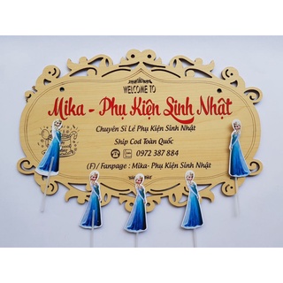 [trang trí bánh sinh nhật] sét giấy - bé (elsa - 5 thẻ)