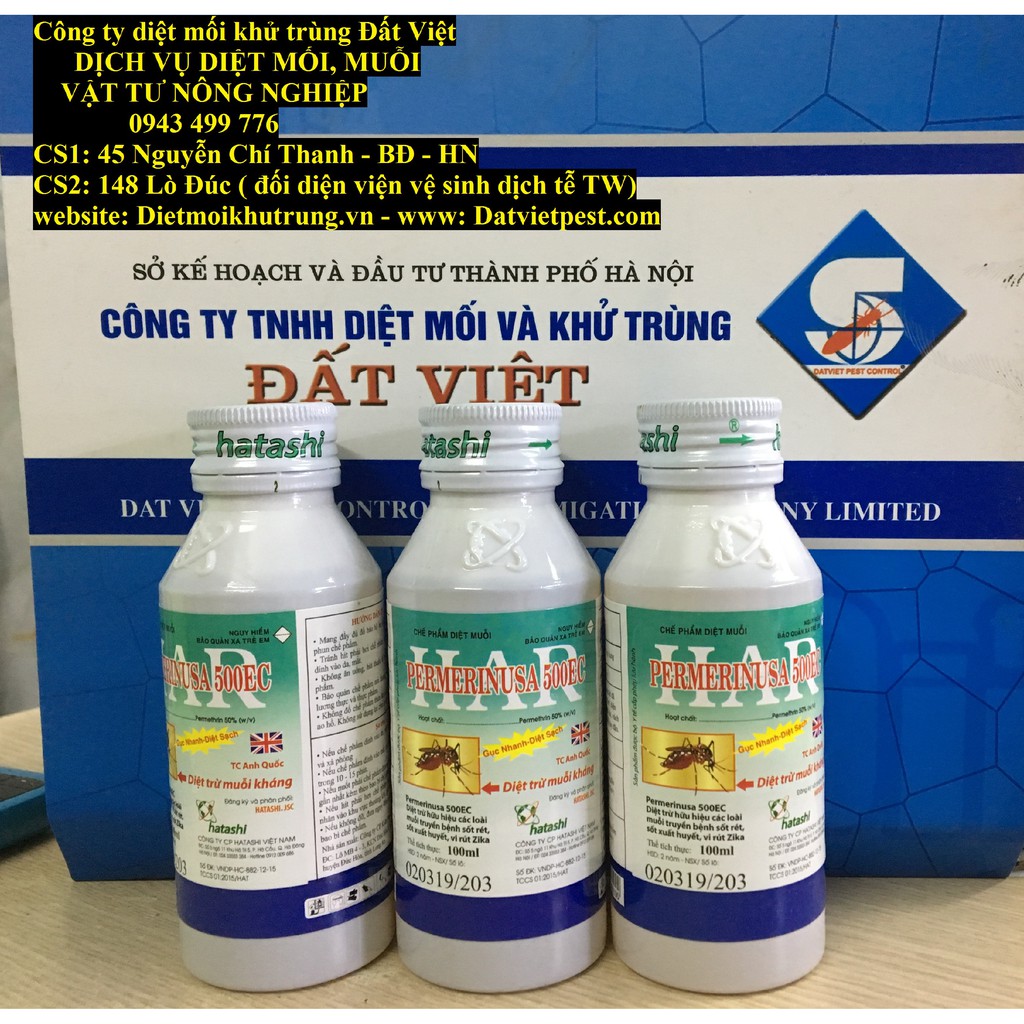 Thuốc diệt muỗi PERMERINUSA 500EC loại 100ml,diệt trừ muỗi truyền bệnh sốt rét,sốt xuất huyết,vi rút Zika