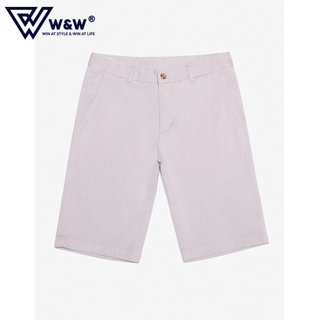 Quần Short Nam W&W Cạp Khuy Túi Chéo, Chất Liệu Kaki Bền Màu, Phong Cách Trẻ Trung, Hiện Đại WKS08R